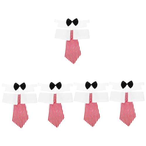 BESPORTBLE 5 Sätze Haustier Krawatte binden Welpenhalsband Cartoon-Hundehalsband Tragbares Katzenhalsband verstellbares Hundehalsband empfindlich schmücken Geschenk Polyester rot von BESPORTBLE