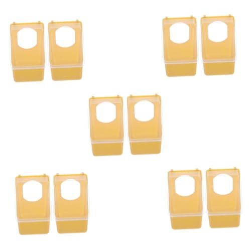 BESPORTBLE 5 Sätze Taubenfutterautomat Futtertrog Futterspender Kolibri-futterstation Futterköder Papageienfutter Für Käfig Vogel Kleiner Geflügelfutterautomat Plastik Khaki 2 Stück * 5 von BESPORTBLE