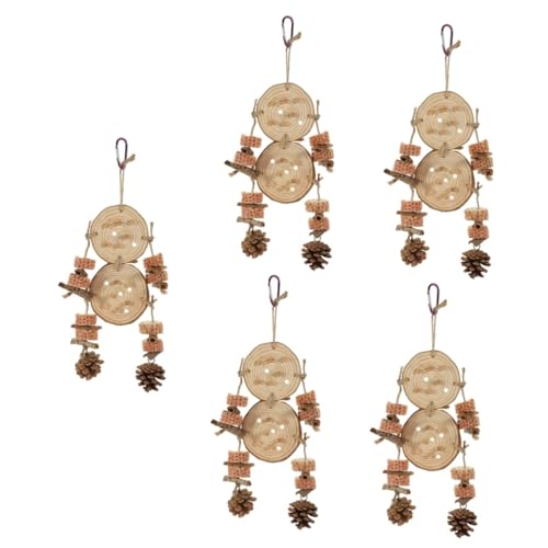 BESPORTBLE 5stücke Parrot Chewing Toy Natürlichem Hängendes Spielzeug Für Vögel Mit Kiefernzapfen Und Maiskolben-Dekoration Beschäftigt Und Fördert Die Spielinstinkte Von Papageien Und von BESPORTBLE
