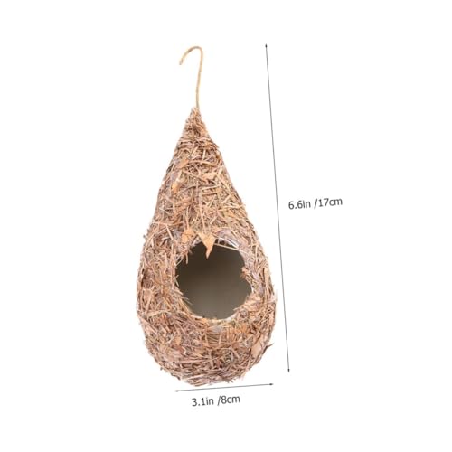BESPORTBLE 5 Stück Teiliges Handgewebte Gras Hängende Vogelnester Naturnahes Vogelnest für Kleine Vögel Wie Finken Spatzen Kleintiere Balkon Garten Dekoration und Schutz von BESPORTBLE