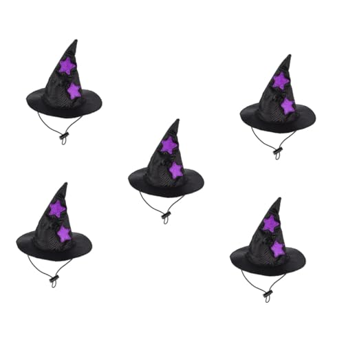 BESPORTBLE 5St Hexenhut für Haustiere Halloween Haustierhut Halloween-Partyzubehör für Haustiere Hunde csoplay Kopfbedeckung Haustier Hund Halloween-Kostüm Haustier-Hexenhut Party-Haustierhut von BESPORTBLE