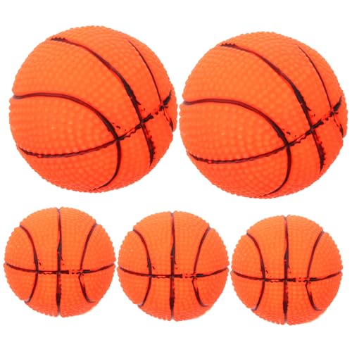 BESPORTBLE 5stücke Quietschendes Basketball Spielzeug Für Hunde Welpen Kauen Haustier Spielzeug Mit Quietschen Funktion Für Kleine Und Mittelgroße Hunde von BESPORTBLE