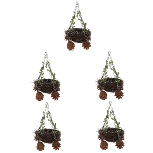 BESPORTBLE 5stücke Natürlicher Rattan Vogel-Nest Für Käfige Kleines Mittleres Großes Schwingendes Spielzeug Für Papageien Und Vögel Dekorative Hängematte Für Warme Atmosphäre von BESPORTBLE