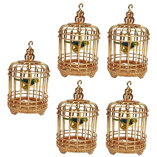 BESPORTBLE Puppenhaus Vogelkäfig Spielzeug 5st Simulierter Vogelkäfig Mini-zubehör Simulation Vogelkäfig- Miniatur-puppenhaus-vogelkäfig Vogel Im Käfigspielzeug Singen Langen Requisiten Metall von BESPORTBLE