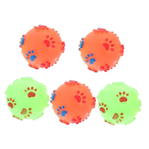 BESPORTBLE 5Stücke Teiliges Interaktives Geräuschspielzeug für Hunde Lustiger Pet Ball mit Fußabdruck Zufällige Farben Fördert das Training Unterhaltung Ihres Haustiers von BESPORTBLE