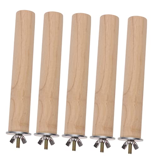 BESPORTBLE 5 Stücke Holz Ständer Für Papagei Vogel Spielen Pole Natürliche Holz Papagei Vogel Zähne Schleifen Vogel Stehen von BESPORTBLE