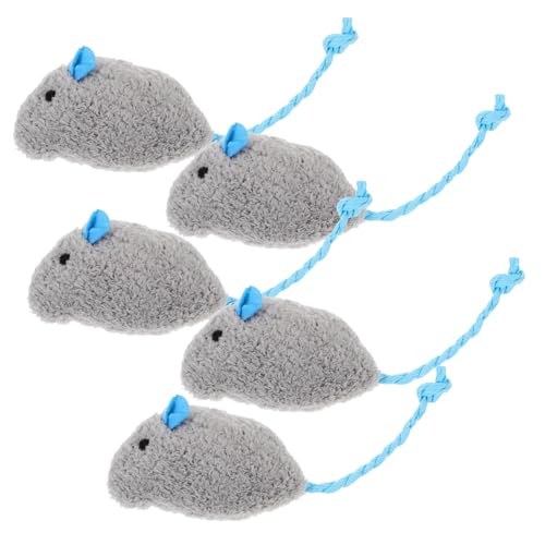 BESPORTBLE 5stücke Katzenspielzeug Plüsch-mäuse Für Interaktive Beschäftigung Unterhaltsam Fitness Und Jagdinstinkts Von Katzen von BESPORTBLE