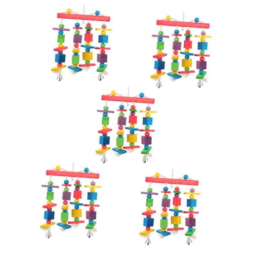 BESPORTBLE 5St Papagei Vogel Spielzeug Papageien-Hängespielzeug Spielzeuge Vogelspielzeug vogelkäfig zubehör Spielset aus Holz Farbiges Sittichspielzeug Nymphensittich Spielzeug der Vogel von BESPORTBLE