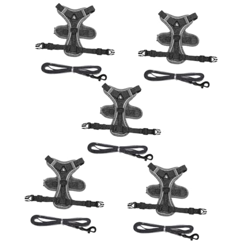 BESPORTBLE 5stücke Hundegeschirr Mit Atmungsaktives Und Reflektierendes Brustgeschirr Für Hunde Und Katzen Verstellbar Und Für von BESPORTBLE