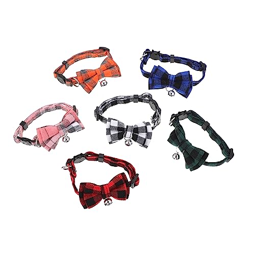 BESPORTBLE 6 Stücke Katzenhalsband Mit Glöckchen Sicherheitsschnalle Kätzchenhalsbänder Katzenpartybevorzugung Fliege Mit Katzen von BESPORTBLE