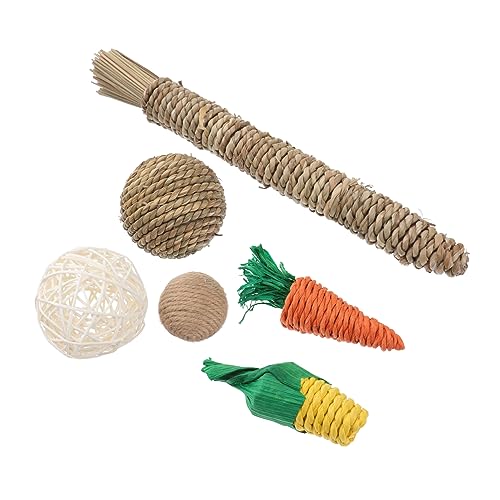 BESPORTBLE Haustier-backenzahn-Spielzeug 6 Stück Katzen-Stroh Papagei Beißspielzeug Sicheres Material Haustier-Spielzeug Zufällige Farbe von BESPORTBLE