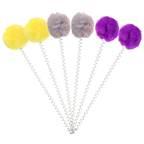 BESPORTBLE 6 Stücke Saugnapf Katze Teaser Feeder Katze Teaser Interaktive Mäuse Hüpfburg Clicker Bälle Zauberstab Katzen Kätzchen Katze Stick Katze Plüsch Katze Kicker Katze Kratzen PVC von BESPORTBLE
