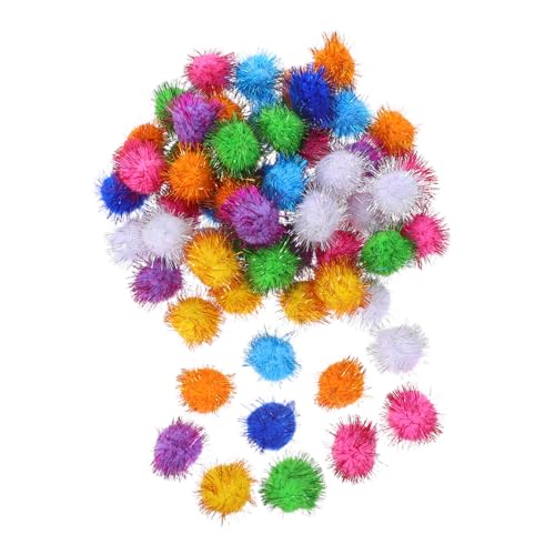 BESPORTBLE 60stücke Interaktive Katzenspielzeug Glänzende Bälle Mit Pompons Für Katzen Aktivierung Robustes Haustierspielzeug Für Zuhause Und Reisen von BESPORTBLE