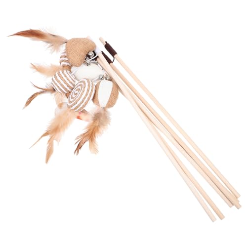 BESPORTBLE 6stücke Interaktive Katzenspielzeuge Handgemachte Katzenangel Mit Federn Und Glocken Spaßige Teaser-Sticks Für Kätzchen Und Katzen Aller Fördert Bewegung Und Spieltrieb BESPORTBLE 6stücke Interaktive Katzenspielzeuge Handgemachte Katzenangel Mit Federn Und Glocken Spaßige Teaser-Sticks Für Kätzchen Und Katzen Aller Fördert Bewegung Und Spieltrieb von BESPORTBLE
