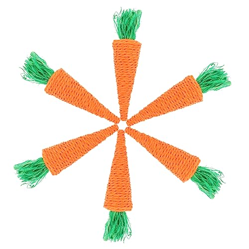 BESPORTBLE 6st Karotte Hamsterfutter Quietschendes Plüsch-hundespielzeug Matschiges Hundespielzeug Zur Bereicherung Für Große Hunde Hasen Leckereien Wurf Haustier Orange Papierseil von BESPORTBLE