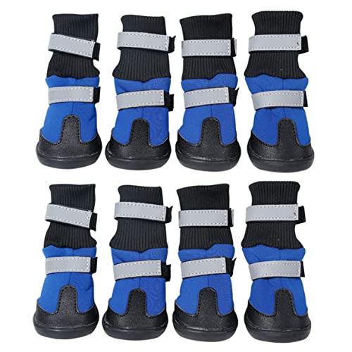 BESPORTBLE 8 STK Schneestiefel für Haustiere Anti-Rutsch-Schuhe für Haustiere Hundestiefel Schuhe für große Hunde hundeschuhe Winterschuhe für Hunde Outdoor-Haustierschuhe Outdoor-Schuhe Blue von BESPORTBLE
