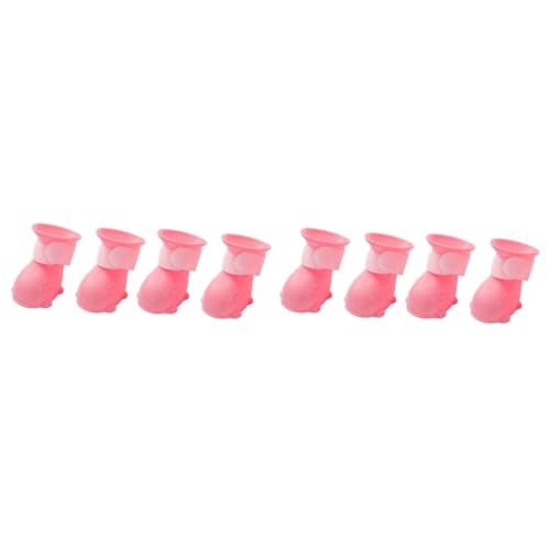 BESPORTBLE 8 STK wasserdichte Schuhe Katzenhundestiefel Hundestiefel Wasserdicht Regenstiefel Für Hunde Anti-Hunde-Stiefel Haustierschnee Hundeschuhe Mittelgroße Hunde Schritt Rosa von BESPORTBLE