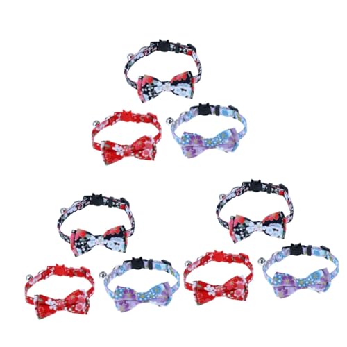 BESPORTBLE 9 STK Haustier Katzenhalsband Abreißhalsbänder für Haustiere Halsband für Haustier Katze mit Glocke tierkostüme Tier kostüme Haustier-Halskette Katzenhalskette mit Fliege Tuch von BESPORTBLE