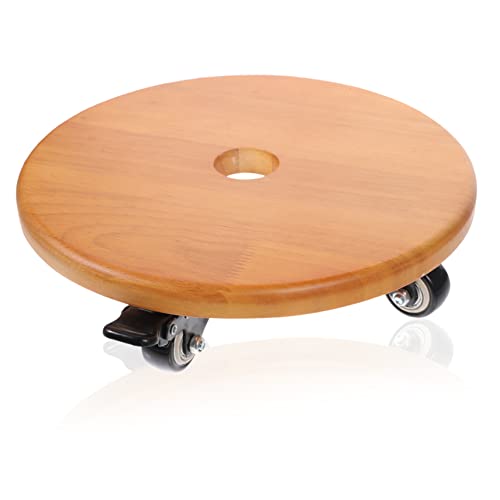 BESPORTBLE Abnehmbarer Pflanzenständer Rolle Ecke Fass Sitz Stand bloomcar Pflanzenständer mit Rädern Rollbarer Blumenständer zimmerpflanzen Wohndekoration Pflanzentopf Kautschukholz Orange von BESPORTBLE