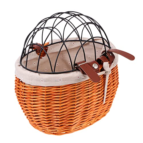 BESPORTBLE Abnehmbarer Rattan Fahrradkorb Für Haustiere Robuster Lenkerkorb Geeignet Für Katzen Und Hunde Mit Abnehmbarer Abdeckung Honigfarbe BESPORTBLE Abnehmbarer Rattan Fahrradkorb Für Haustiere Robuster Lenkerkorb Geeignet Für Katzen Und Hunde Mit Abnehmbarer Abdeckung Honigfarbe von BESPORTBLE