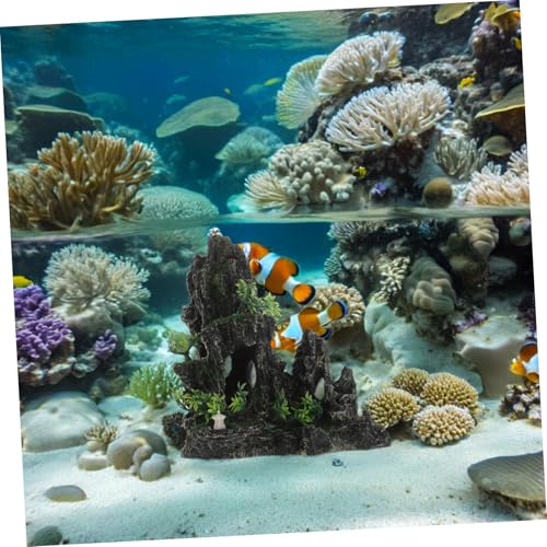 BESPORTBLE Aquarium Dekoration Resin Felsen Simulierter Qinglong Stein mit Garnelenversteck Fischversteck für Kleine und Große Aquarien Stressreduzierende Fischaquarien Landschaft von BESPORTBLE