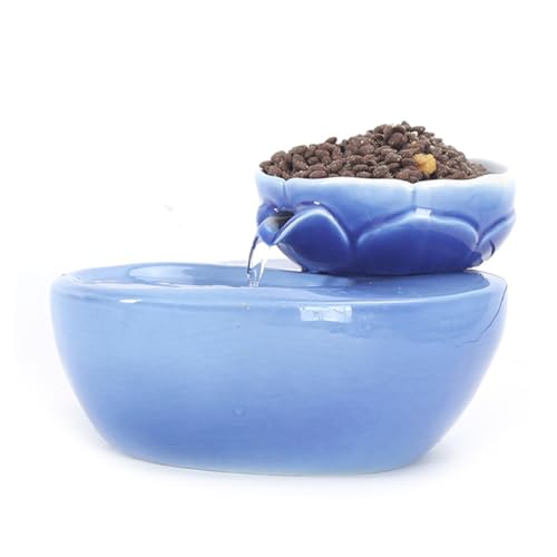 BESPORTBLE Automatischer Haustier Wasserspender Aus Keramik Auslaufsicherer Trinkbrunnen Mit Lotus Design Umweltfreundlichem Und Kreativem Filterkern Für Sicheres von BESPORTBLE
