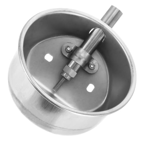 BESPORTBLE Automatischer Schweinetrinknapf Aus Edelstahl Schüssel Hasenkäfig Drinnen Wachtelstall Tür Tülle Schwimmbad Futterstelle Für Hirsche Heu Futtertrog Für Vieh Rostfreier Stahl Silver von BESPORTBLE