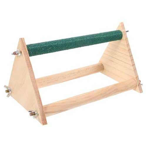BESPORTBLE Vogelständer Aus Holz Für Papageien Trainingsständer Für Schreibtisch Vogelspielzeug Mit Sitzstangen Kauspielzeug Für Vögel von BESPORTBLE