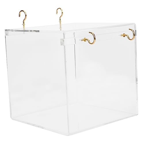 BESPORTBLE Box Vogelbadewanne Vogelkäfig Wasserspender Vogelbadeschale Hängende Vogelfutterstation Vögel Solar Vogelbad Brunnen Nymphensittich Vogelbad Elster Tragbare Badewanne Vogelbad von BESPORTBLE