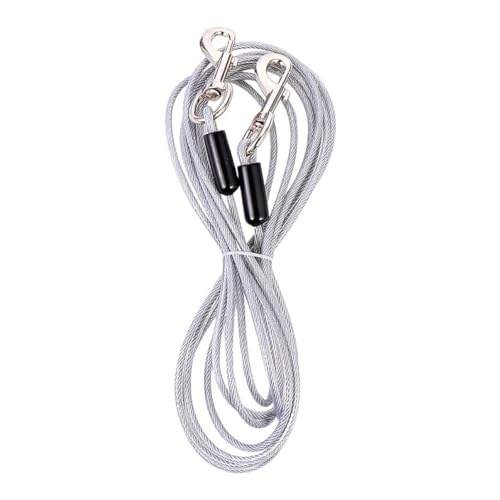 BESPORTBLE Doppelkopf Hundeleine Aus Stahlseil 5mm x 3m Outdoor Zugleine Robuste Und Langlebige Pet Traction Strap Für Hundetraining Und Silberfarben BESPORTBLE Doppelkopf Hundeleine Aus Stahlseil 5mm x 3m Outdoor Zugleine Robuste Und Langlebige Pet Traction Strap Für Hundetraining Und Silberfarben von BESPORTBLE
