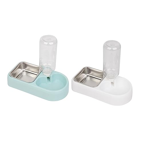 BESPORTBLE Doppelte Pet Wasserfutter-schüssel Automatischer Wasserspender Für Hunde Und Katzen rutschfeste Fütterungsstation Kreatives Trinkwerkzeug Blau von BESPORTBLE