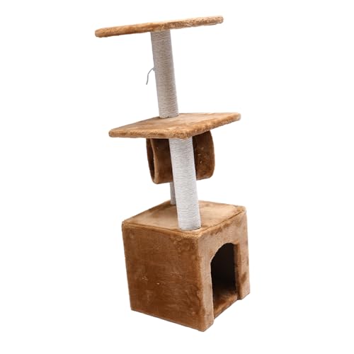 BESPORTBLE Dreistöckiger Katzen Kletterrahmen mit Kratzsäule Stabiles Katzenhaus und Kratzbaum Kaffee Material für Spiel und Ruhebereich Haushalt Katzenspielzeug für Intensive Bewegung BESPORTBLE Dreistöckiger Katzen Kletterrahmen mit Kratzsäule Stabiles Katzenhaus und Kratzbaum Kaffee Material für Spiel und Ruhebereich Haushalt Katzenspielzeug für Intensive Bewegung von BESPORTBLE