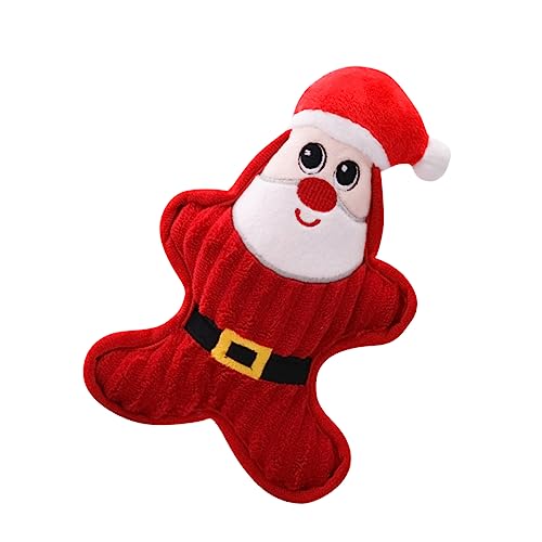 BESPORTBLE Adorable Sound Toys Weihnachtsmann Plüsch-Spielzeug Für Haustiere Interaktives Kauspielzeug Mit Quietscher Zahnpflege Langeweile Für Kleine Und Mittelgroße Hunde von BESPORTBLE