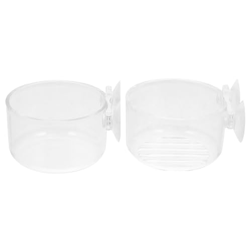 BESPORTBLE 2stücke Futterspender Für Aquarien Mini-fischfütterungsbecher Rot Zubehör Für Süßwasser Und Salzwasseraquarien Installieren Und Transparent Für Einfache Überwachung von BESPORTBLE