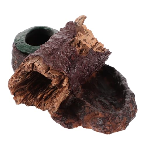 BESPORTBLE Crawling Pet Feeding Basin Multifunktionale Futter Und Wasserschale Für Reptilien Dekorative Baumstammoptik Für Schildkröten Und Eidechsen Sicheres Fressen Und Trinken Design von BESPORTBLE