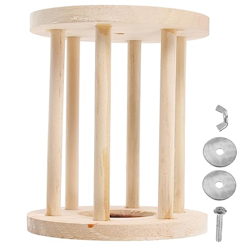 BESPORTBLE Grasrahmen Hasen heuraufe Kaninchenfutter Holzheuhalter Heubehälter Nagerheuhalter Kleiner Futterautomat Hasenspender Hamstergras Häschen-Feeder Holzfütterung Hamsterbehälter Khaki von BESPORTBLE