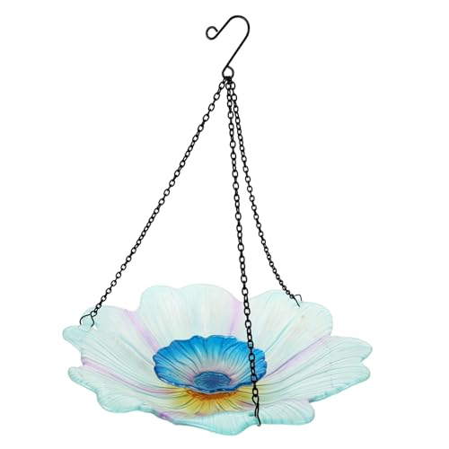 BESPORTBLE Outdoor Hängender Vogel Und -futterspender Mit Glasblumen-Design Für Garten Und Terrasse Vogelbad Für Wildvögel Leicht Zu Installieren Und Attraktiv von BESPORTBLE