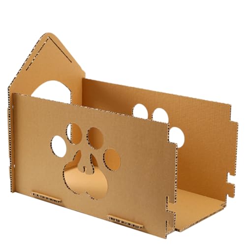 BESPORTBLE Halbgeschlossenes Katzenhaus Aus Wellpappe DIY Katzen Kratzbrett Multifunktionales Katzenspielzeug Kratzen Und Langlebiges Kartonhaus Für Katzen BESPORTBLE Halbgeschlossenes Katzenhaus Aus Wellpappe DIY Katzen Kratzbrett Multifunktionales Katzenspielzeug Kratzen Und Langlebiges Kartonhaus Für Katzen von BESPORTBLE