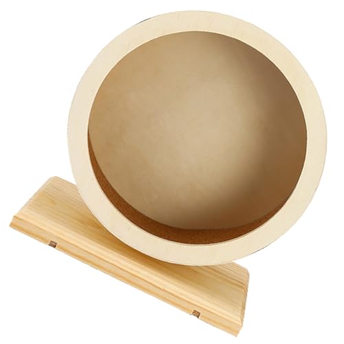BESPORTBLE Großes Stummes Laufrad Aus Holz mit Weicher Korkauflage für Eichhörnchen Chinchilla von BESPORTBLE