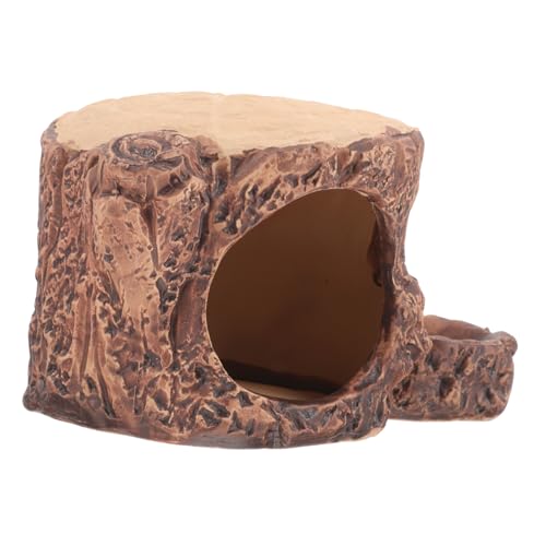 BESPORTBLE Ceramic Hamster House Kühles Sicheres Hamsterversteck Baumstumpf-Form Für Sommermonate Dekorativ Für Kleine Haustiere Wie Hamster Und Meerschweinchen von BESPORTBLE