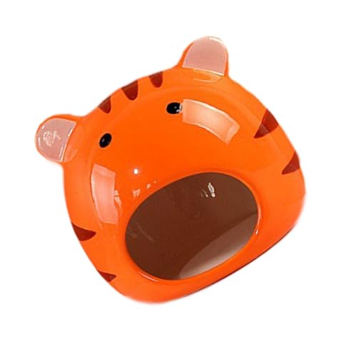 BESPORTBLE Hamster Nest aus Keramik Kaninchenstall Hamsterversteck Käfig Rennmaus Igelhütte Hase nagerhaus Hamsterhaus Chinchilla Versteck Cartoon-Hamsterbett Cartoon-Chinchilla- Orange von BESPORTBLE