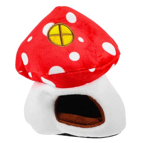 BESPORTBLE Hamster Pilzhaus Kleine Hamsterhütte Hamsterbedarf Haushalt Hamsterhaus Stabiles Chinchilla Hamsterbett Zartes Chinchilla Haushalts Hamsterversteck von BESPORTBLE