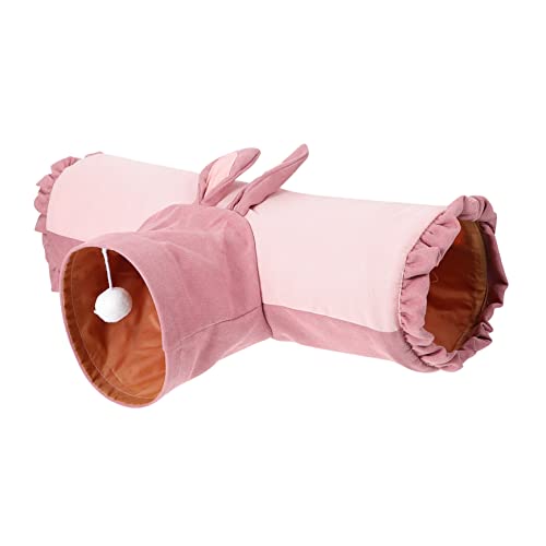 BESPORTBLE Hamster Tunnel Hamster Spielzeug hamsterspielzeug kleintierspielzeug Hamster Kälteschutz Hamster Versteck Haustier T- Tunnel Katze Spielen Tunnel Winter Hamsterhaus Hase Stoff Rosa von BESPORTBLE