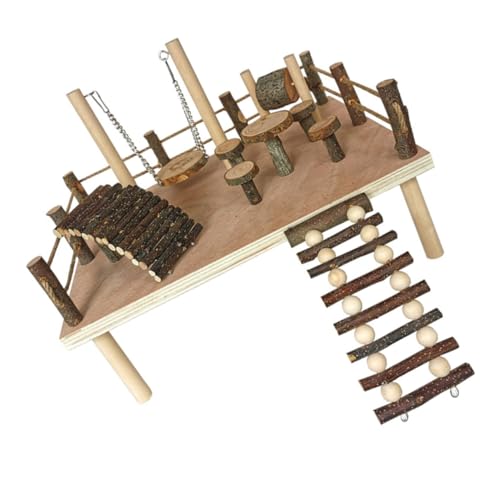 BESPORTBLE Hamster-kletterleiter Kleines Tierleiterspielzeug Rattenversteck Hütte Spielset Aus Holz Kauspielzeug Hasenschaukel Für Käfig Hasenkäfige Papagei Rostfreier Stahl Kleine Tiere von BESPORTBLE