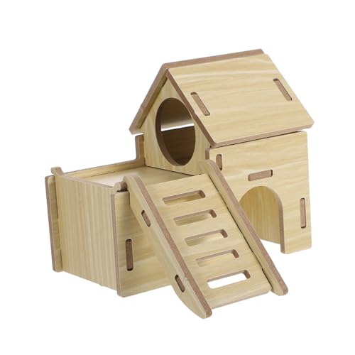 BESPORTBLE Hamsterhaus aus Holz Sicheres Versteck und Spielplatz für Zwerghamster und Kleine Haustiere Dekoratives Hamster Habitat Zubehör Einfache Installation Komfortables Rückzugsort im von BESPORTBLE
