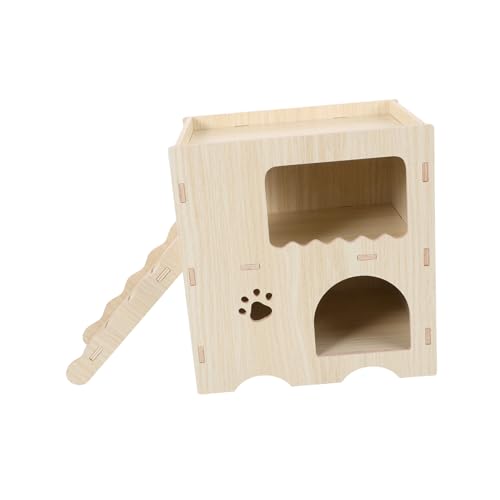 BESPORTBLE Hamster-trainingsspielzeug Holz Hamster-versteckhaus Mit Leiter Haustier-holznest Hamster-verstecknest von BESPORTBLE