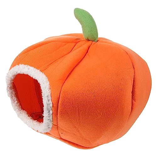 BESPORTBLE Hamsterkürbisnest Kaninchen Rennmaus Frettchen Hängematte Stickig Hase Bett Wahl des Züchters Ausgestopft Ratte Tiere Haustier Wurf Hamsterfutter Orange Tuch von BESPORTBLE