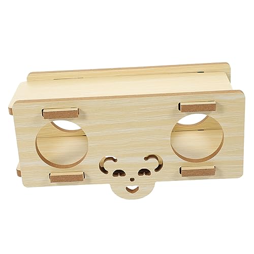 BESPORTBLE Hamster Tunnel Spielzeug Holz Versteck Spielhaus Multi-Loch Haustier Nest Kratzfest Leicht von BESPORTBLE