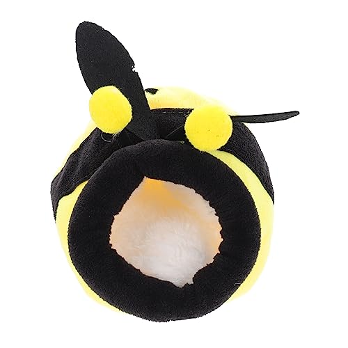 BESPORTBLE Hamsternest mit Kapuze Kühlhaus für Haustiere Hamsterkäfige Hamsterfutter Nestzubehör für Hamster hamsterbett nagerhaus pet Bed Zuckergleiternest Hamster warmes Nest Flanell Yellow von BESPORTBLE