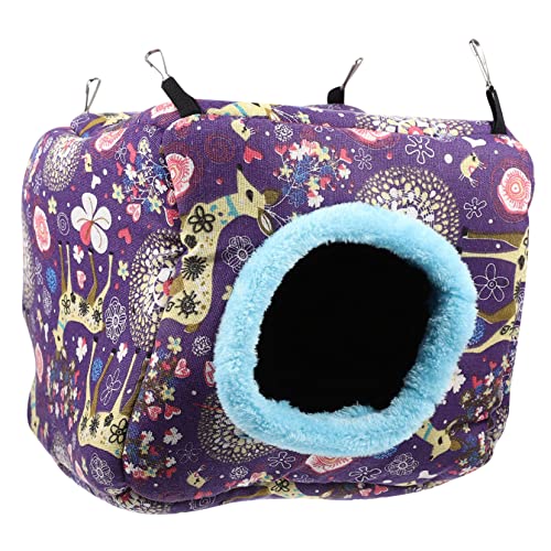 BESPORTBLE Hamsternest nagerhaus haustierbett Tierbettchen Chinchilla Schlafhaus Schlafplatz für Haustiere Vogelkäfig Rennmaus Bettwäsche Wurf Rastplatz für Hasen Igelnest Baumwolle Violett von BESPORTBLE
